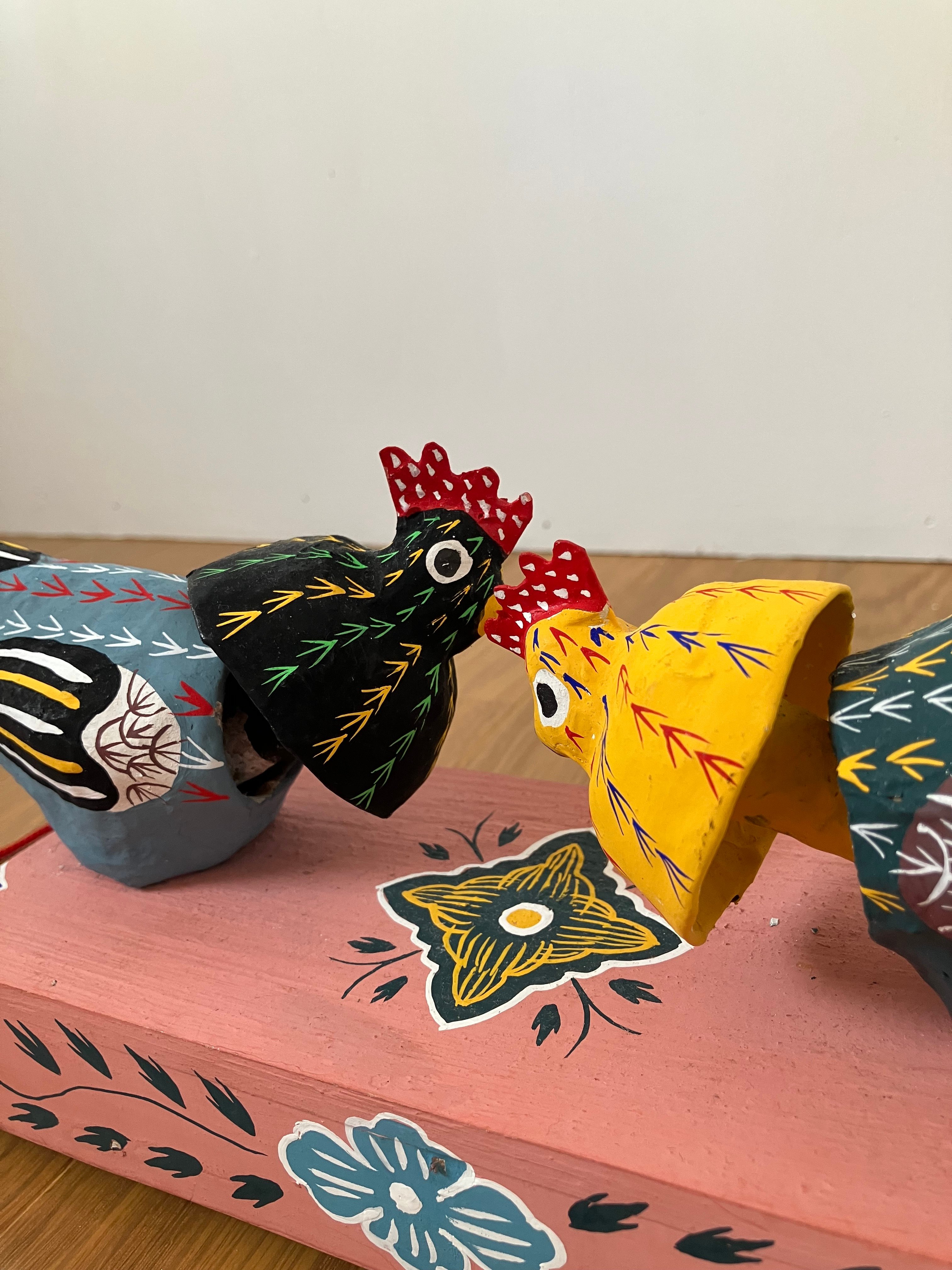 【貴重・廃絶品】琉球張子 闘鶏（タウチー）古倉保文 作 郷土玩具 original