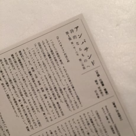 アンパサンド　詩的なるものへ