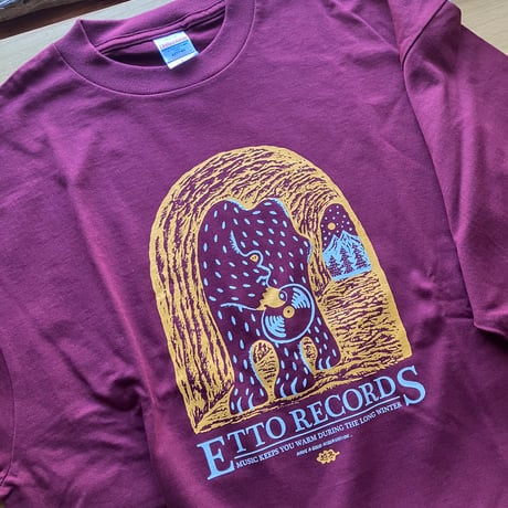 OKATAOKA｜ETTO RECORD STORE Tシャツ　＊エンジ
