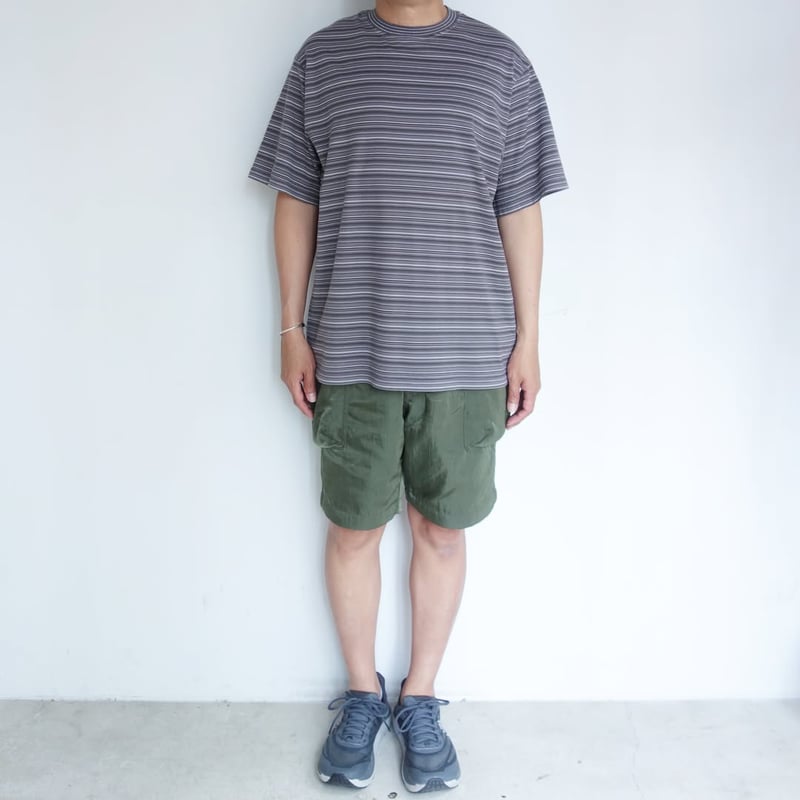 Yonetomi GARMENT DYE RAMDOM BORDER T-SHIRT | fo