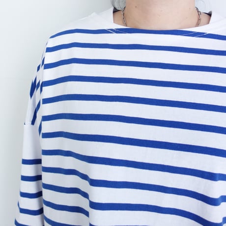 MONT KEMMEL　WIDE BASQUE BORDER SHIRT【White / Blue】