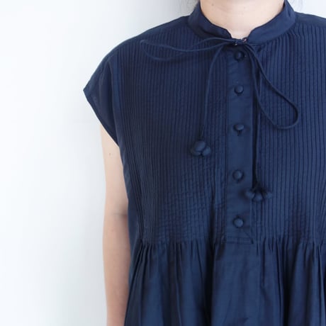 HAU　blouse "little tuck"【ネイビー】