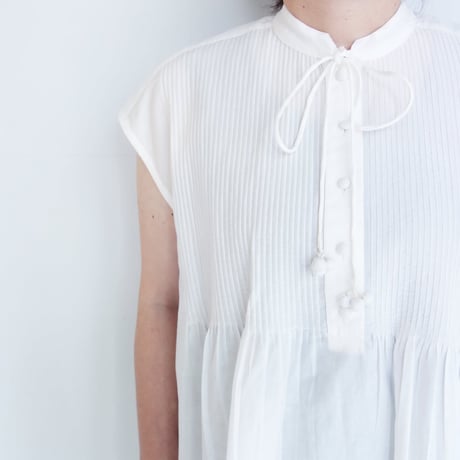 HAU　blouse "little tuck"【ホワイト】