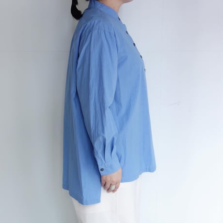 HAU　stand collar shirts "noble"【サックス】