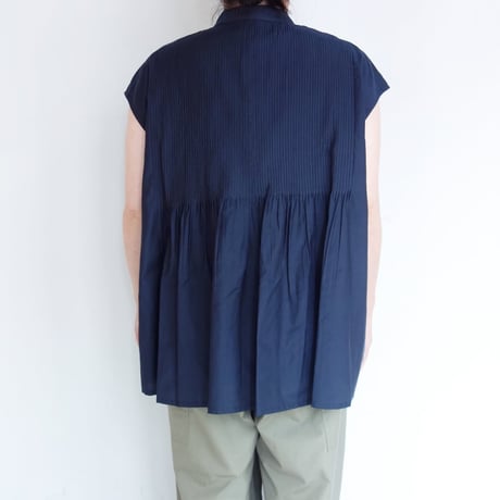 HAU　blouse "little tuck"【ネイビー】