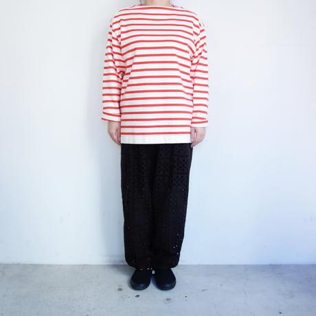 Yonetomi　WAVE COTTON BASQUE KNIT P/O <Boat Neck>