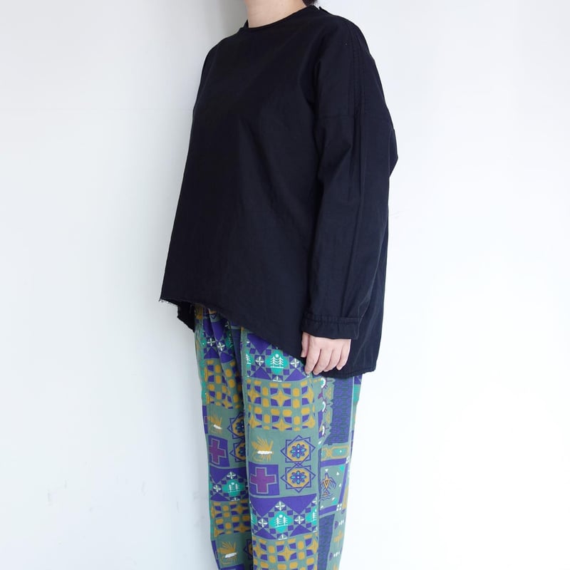 homspun ライトオンスシャンブレー プルオーバーブラウス【ブラック