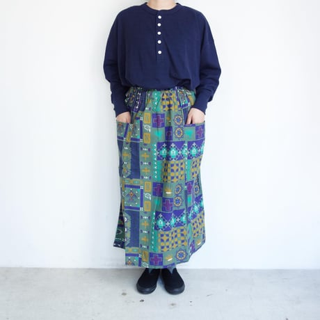 South2 West8　Army String Skirt - Flannel Cloth / Printed