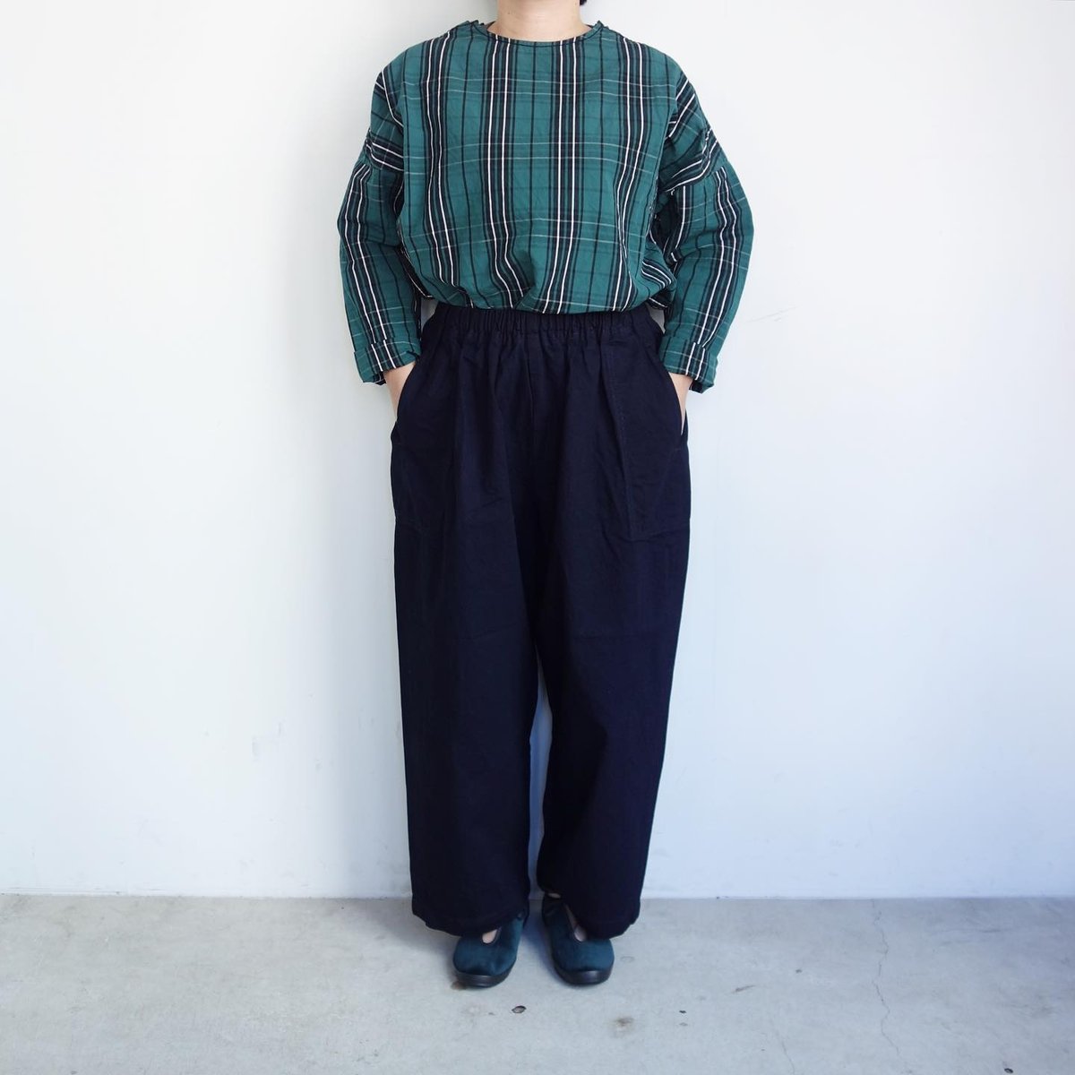 homspun 10オンスデニム ギャザーパンツ【ブルー homspun 10オンスデニム ギャザーパンツ【ブルー