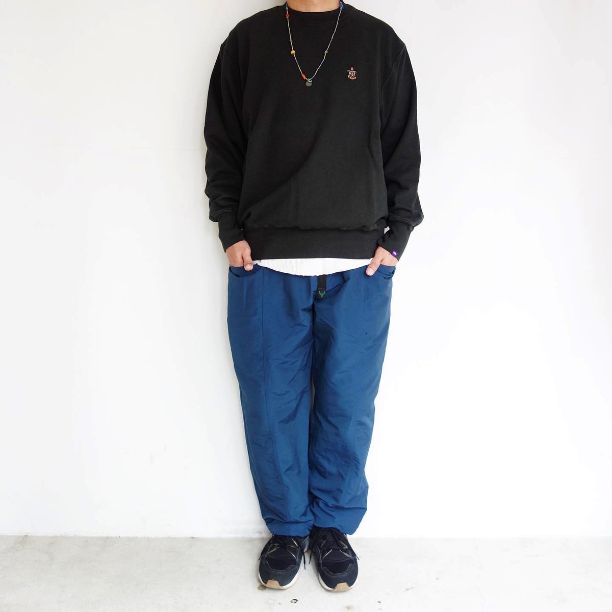 South2 West8　Belted C.S.Pant - C/N Grosgrain【Navy Blue】