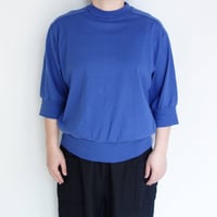 homspun　天竺六分袖プルオーバー【ブルー】