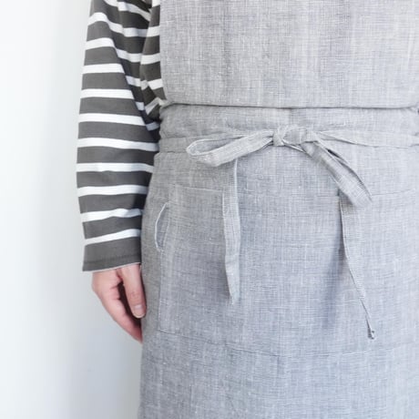 Suno & Morrison　OG 2×1 Khadi Full Apron【Brush Gray】