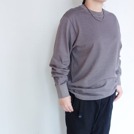 Yonetomi　GARMENT DYE BORDER T-SHIRT Long Sleeve