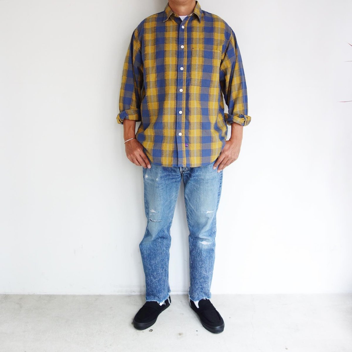 THE NORTH FACE PURPLE LABEL Plaid Dobby Field S