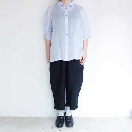 ata　ラミー半袖オーバーシャツ【サックス】