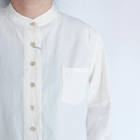 HAU　stand collar shirts "noble"【アイボリー】