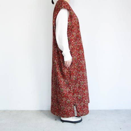 South2 West8　Sleeveless V Neck Dress - Batik Printed【Red】