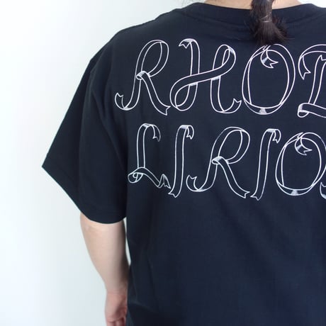 Rhodolirion　Printed Making a bow with Ribbion Tee【Black】