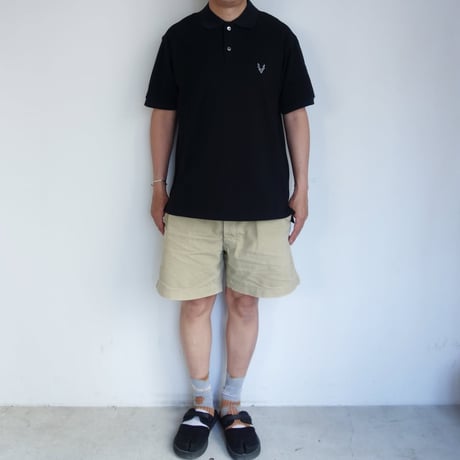 South2 West8 : S/S Polo Shirt - Cotton Pique【Black】