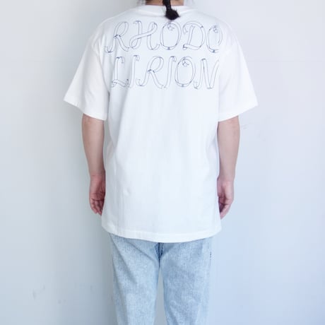 Rhodolirion　Printed Making a bow with Ribbion Tee【White】