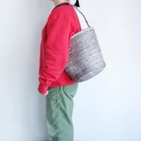 en plus　シルバーサイザルバスケット 革巻き1ハンドル【サイズM】
