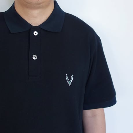 South2 West8 : S/S Polo Shirt - Cotton Pique【Black】