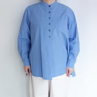 HAU　stand collar shirts "noble"【サックス】