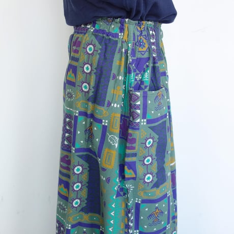 South2 West8　Army String Skirt - Flannel Cloth / Printed