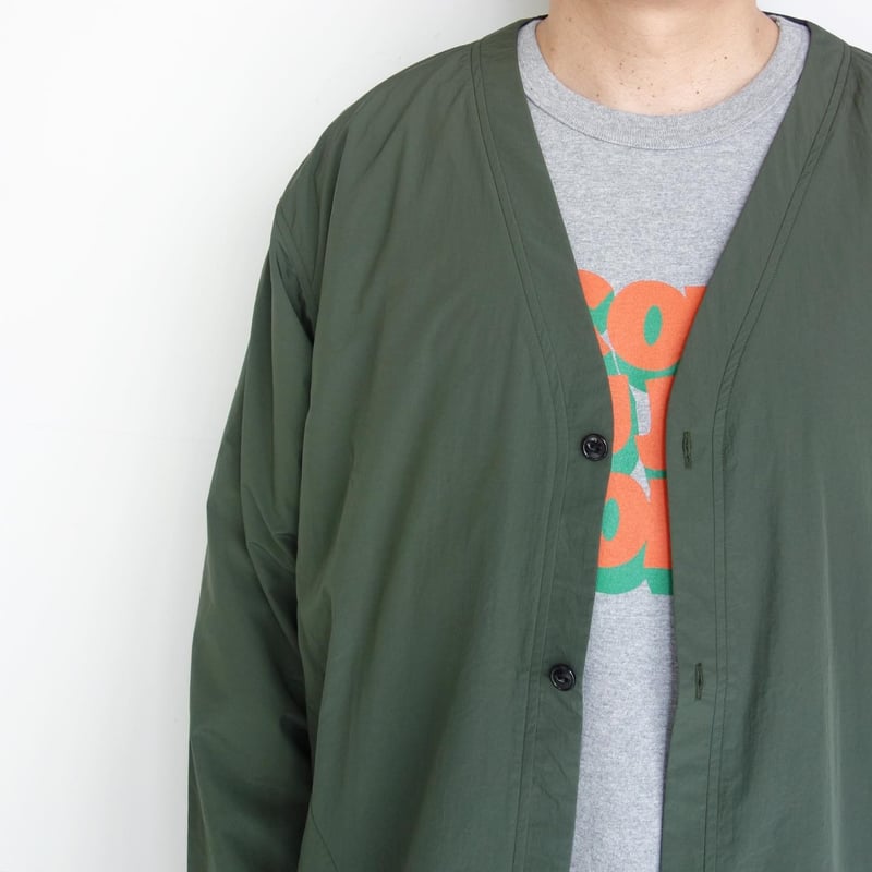 South2 West8 S.S.V Neck Cardigan - Nylon Taffet South2 West8 S.S.V Neck Cardigan - Nylon Taffet