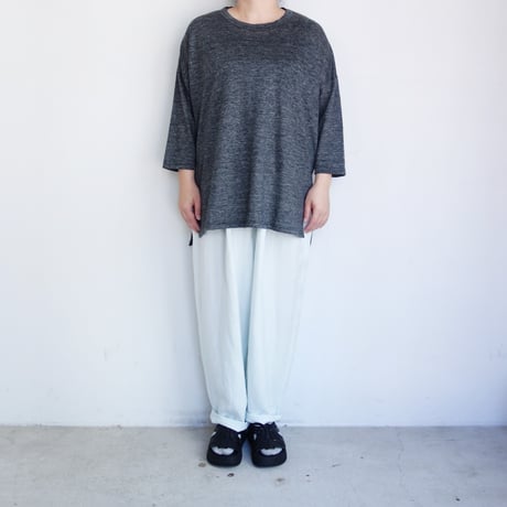 Koton　リネン天竺ルーズTシャツ【Charcoal Gray】