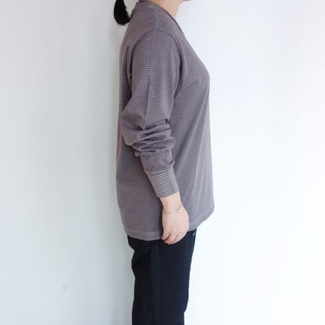 Yonetomi　GARMENT DYE BORDER T-SHIRT Long Sleeve