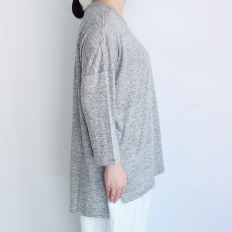 Koton　リネン天竺ルーズTシャツ【Light Gray】