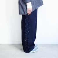 Rhodolirion　Frill Side Flare Pant - Denim