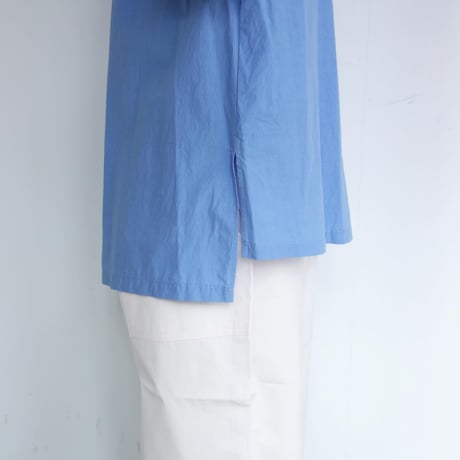 HAU　stand collar shirts "noble"【サックス】
