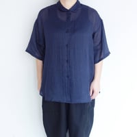 ata　ラミー半袖オーバーシャツ【ネイビー】