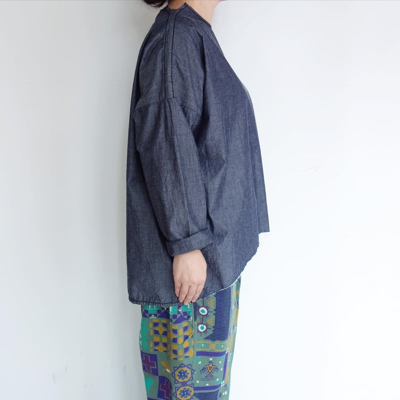 homspun☆今期新品未使用ライトオンスシャンブレープルオーバーブラウス homspun ライトオンスシャンブレープルオーバーブラウス