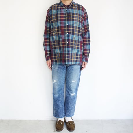 SAGE DE CRET　マドラスチェックボタンダウンシャツ