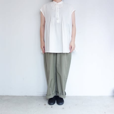HAU　blouse "little tuck"【ホワイト】