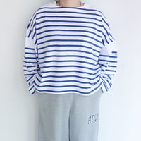 MONT KEMMEL　WIDE BASQUE BORDER SHIRT【White / Blue】