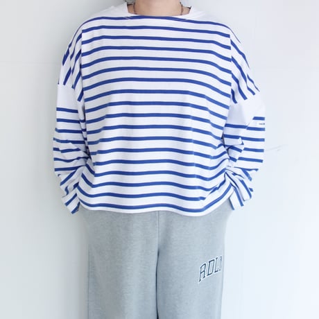 MONT KEMMEL　WIDE BASQUE BORDER SHIRT【White / Blue】