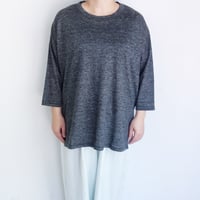 Koton　リネン天竺ルーズTシャツ【Charcoal Gray】