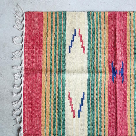 MANGALICK SALES　COTTON HANDLOOM RUGS【Red】