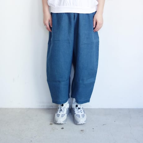 MITTAN　大麻パンツ 草木染 (PT-140C)【インディゴ×胡桃】