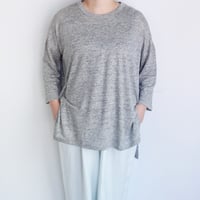 Koton　リネン天竺ルーズTシャツ【Light Gray】