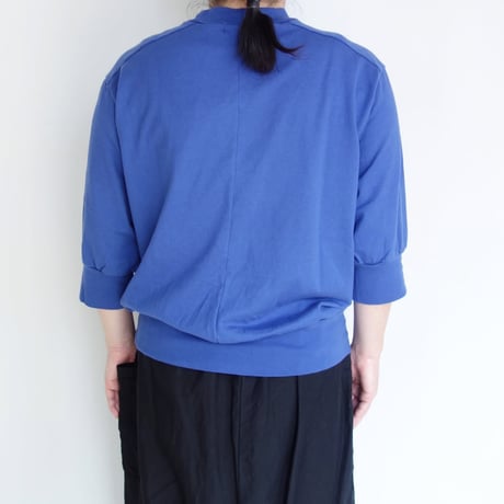 homspun　天竺六分袖プルオーバー【ブルー】