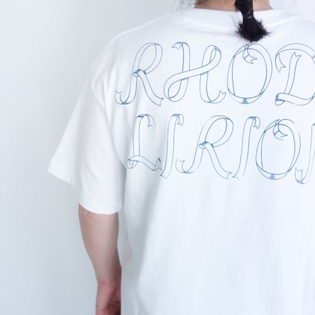 Rhodolirion　Printed Making a bow with Ribbion Tee【White】
