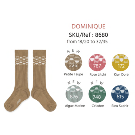 【Collégien】Dominique Ribbed Art Deco Knee-high Socks