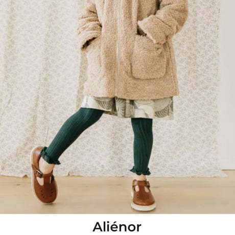 【Collégien】Aliénor Lace-trim Ribbed Footless Tights