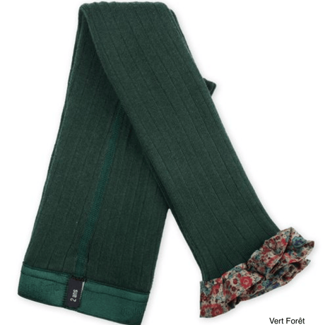 【Collégien】Catherine Liberty Ruffle Ribbed Footless Tights