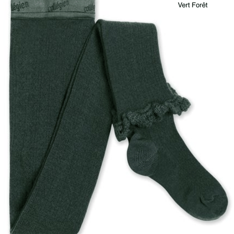 【Collégien】Daphné Pointelle Merino Wool Tights with Merino Lace Trim